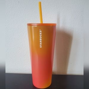 Starbucks Ombre Pink Orange Stainless Steel Cold Cup